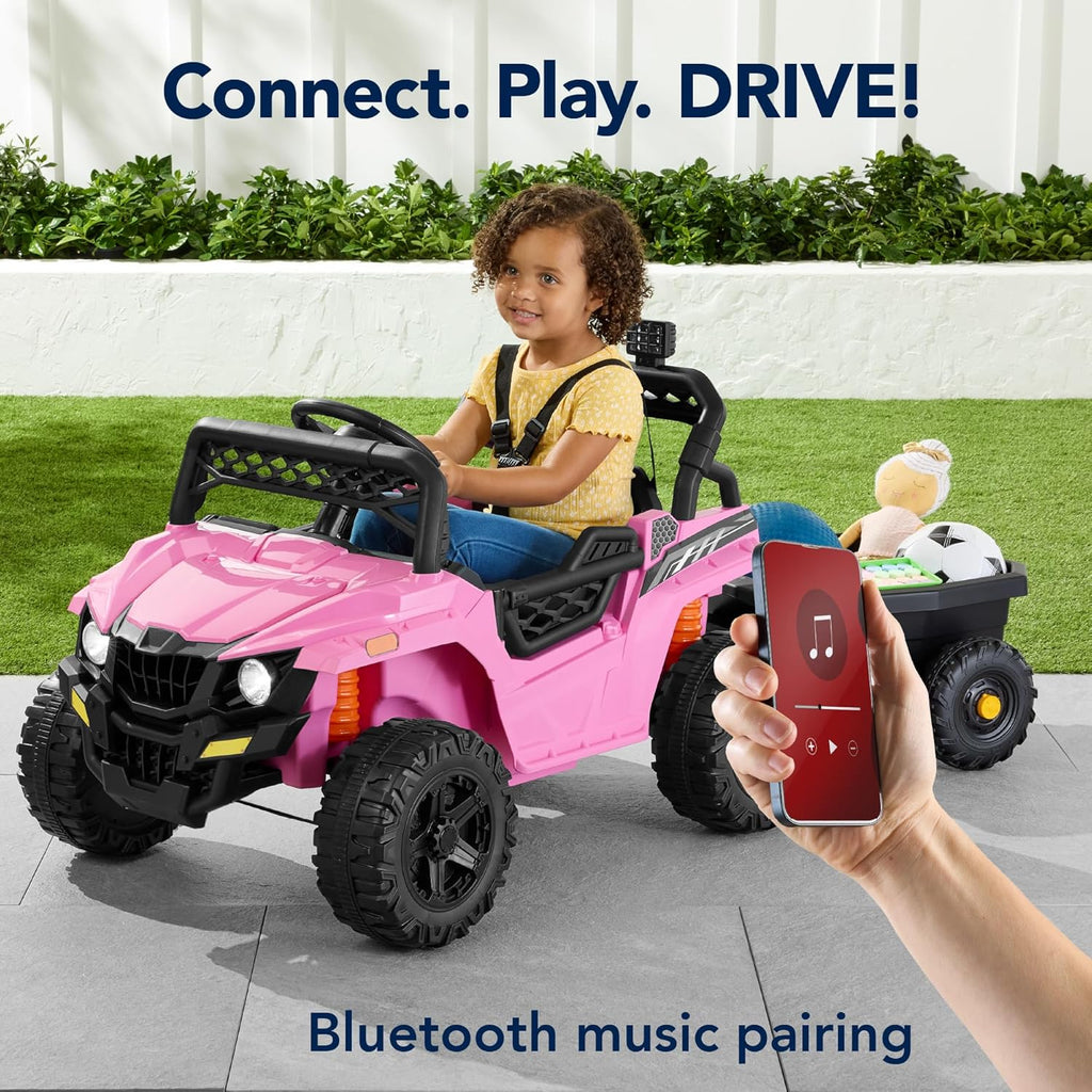 Children's black UTV electric children's car